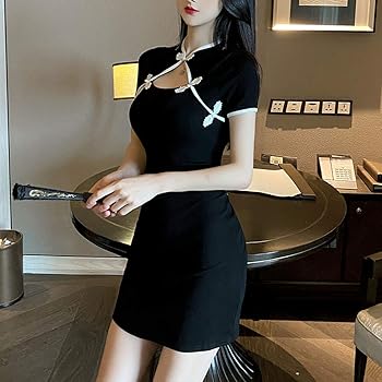 Amazon.co.jp: [WBooo] 胸開き チャイナ風 ミニドレス セクシー